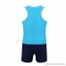 TiaoBug Little Girls' Summer Two Piece Boyshort Tankini Swimsuit Swimwear Blue B07D6GLLVD
